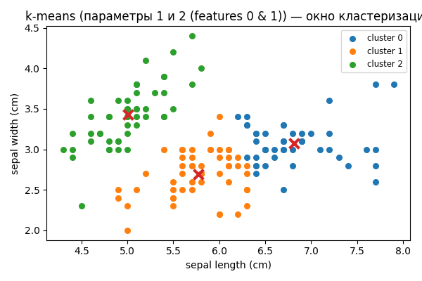 Окно кластеризации